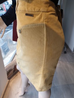 Jupe uni jaune cotelé JISH - MAE MAHE MAE MAHE