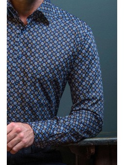 Chemise imprimé bleu KENT 7212-37 Marvelis MARVELIS