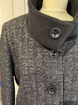 Manteau femme chiné noir 7641 Rofa