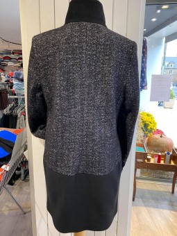 Manteau femme chiné noir 7641 Rofa