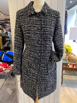 Manteau chiné noir 324615 Rofa