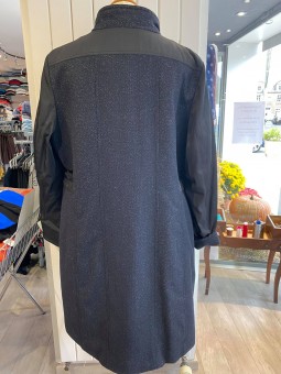 Manteau bi matière marine/noire 139041 CONCEPT K