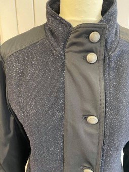 Manteau bi matière marine/noire 139041 CONCEPT K