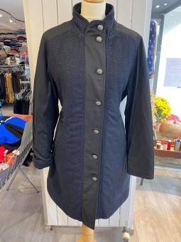 Manteau bi matière marine/noire 139041 CONCEPT K