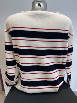 Pull rayé marine rouge ecru FLEURIANE Royal Mer ROYAL MER