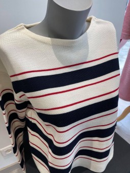 Pull rayé marine rouge ecru FLEURIANE Royal Mer ROYAL MER
