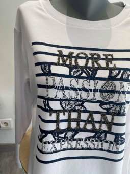 T-shirt manches longues blanc imprimé 121301Rabe RABE