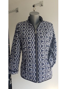 Blouson matelassé imprimé bleu 180024 CONCEPT K