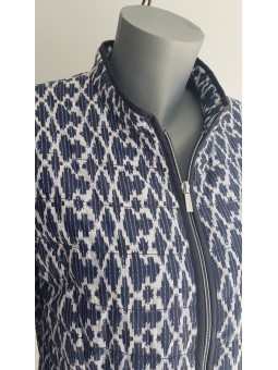 Blouson matelassé imprimé bleu 180024 CONCEPT K