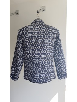 Blouson matelassé imprimé bleu 180024 CONCEPT K