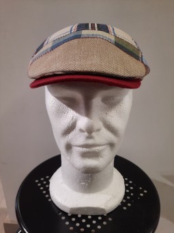 CASQUETTE HOMME EN LIN, PATCHWORK 9053G