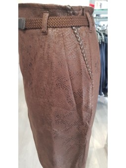 Jupe courte simili cuir marron OSLO Lo! Les Filles LO! lES FILLES