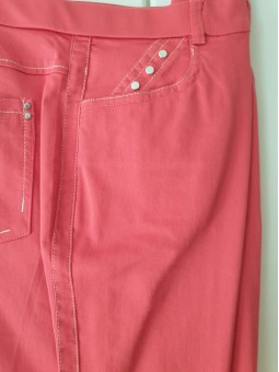 Pantacourt uni rouge 4558 Christine Laure Christine Laure