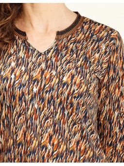 T-shirt en résille bleue C4474 Christine Laure Christine Laure