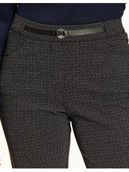 Pantalon 7/8 Noir et gris 4062 Christine Laure Christine Laure