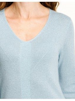 Pull V 80% cachemire ciel C4424 Christine Laure Christine Laure