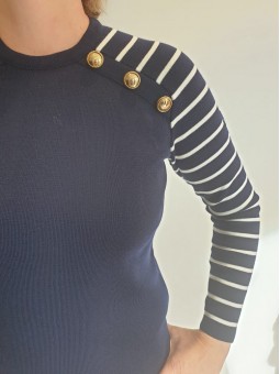 PULL 100% Laine CORNELIE Royal Mer ROYAL MER