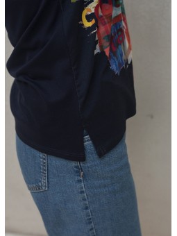 T-shirt en V imprimé marine CIRCO Tintastyle Tinta Style