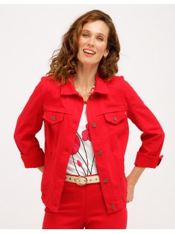 Veste rouge coton stretch D0256 Christine Laure Christine Laure
