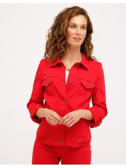 Veste rouge coton stretch D0256 Christine Laure Christine Laure
