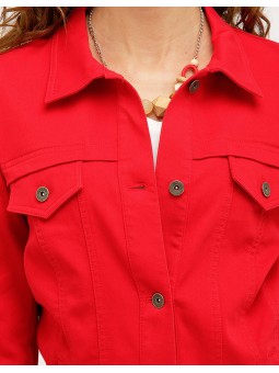 Veste rouge coton stretch D0256 Christine Laure Christine Laure