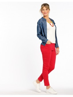 PANTALON 7/8ème rouge D0257 Christine Laure Christine Laure
