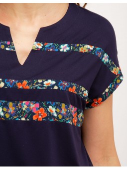 T.shirt bleu marine D0018 Christine Laure Christine Laure