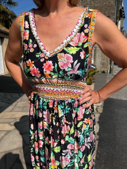 Robe longue imprimé noir ZARZAMORA Tinta Style Tinta Style