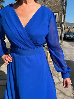 Robe longue en voile bleu royal ROCIANA Bariloche Tinta Style