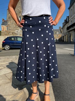 Jupe fluide à pois élastiqué 120830 Concept K CONCEPT K