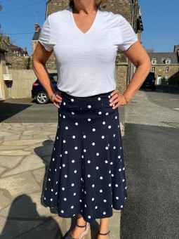 Jupe fluide à pois élastiqué 120830 Concept K CONCEPT K