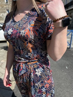 Combinaison imprimé fleuri D0760 Christine Laure