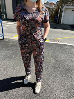 Combinaison imprimé fleuri D0760 Christine Laure