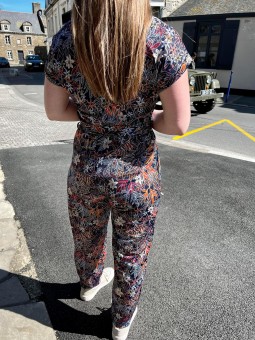 Combinaison imprimé fleuri D0760 Christine Laure