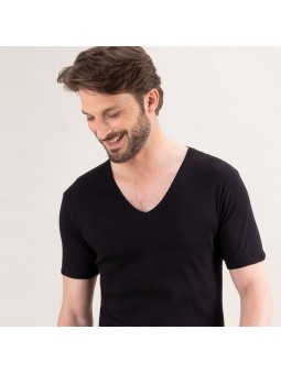 SV 318 T.SHIRT en V pur coton Eminence EMINENCE