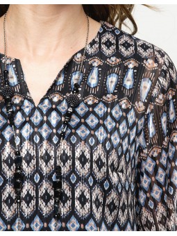 BLOUSE EN VOILE IMPRIME D2470 Christine Laure