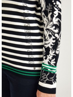 Pull rayé avec col polo 122629 RABE