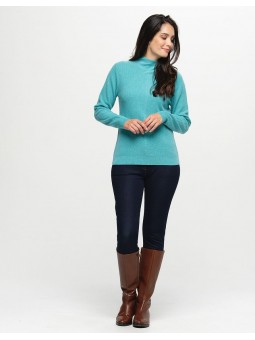 PULL VERT LAINE CACHEMIRE D2320 Christine Laure