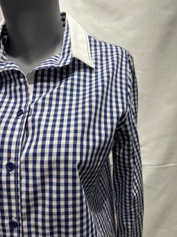 Chemisier à carreaux marine FIONA Bariloche Tinta Style