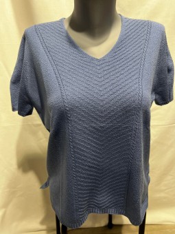 Pull en v uni manches courtes 448 The Style