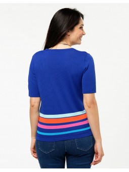 Pull maille bleu roi D4232 Christine Laure Christine Laure