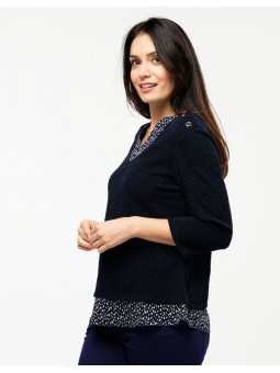 Pull 2 en 1 Marine D4484 Christine Laure Christine Laure