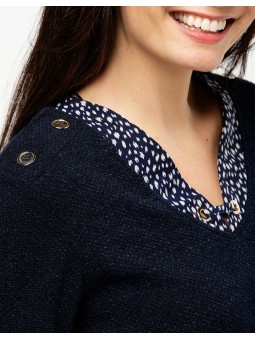 Pull 2 en 1 Marine D4484 Christine Laure Christine Laure