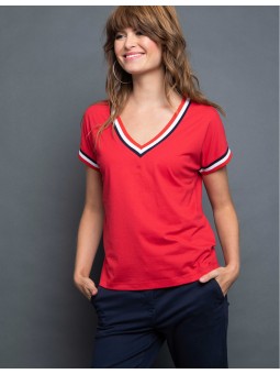T.shirt en V manches courte uni 640438 Delahaye Lady Delahaye Lady