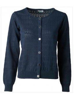 Gilet uni marine ajouré EDEALA Elle est où la mer