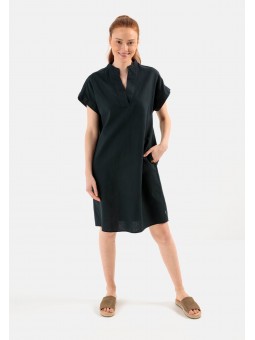 Robe uni oversize en lin 391130 Camel Active Camel Active