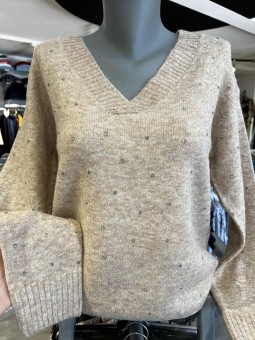 Pull en V chaud à Strass W223063 WNT WNT COLLECTION