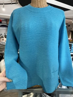 Pull uni fin col demi-montant 123616 Rabefashion RABE