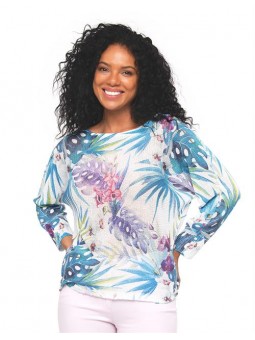 Pull en maille fleuri E2181 Christine Laure Christine Laure