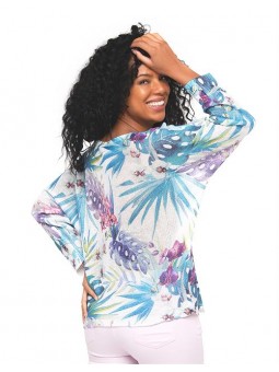 Pull en maille fleuri E2181 Christine Laure Christine Laure